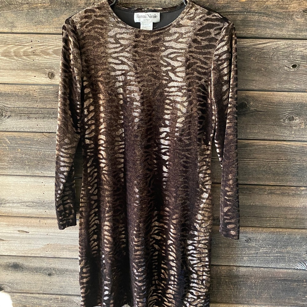 Velveteen brown dress